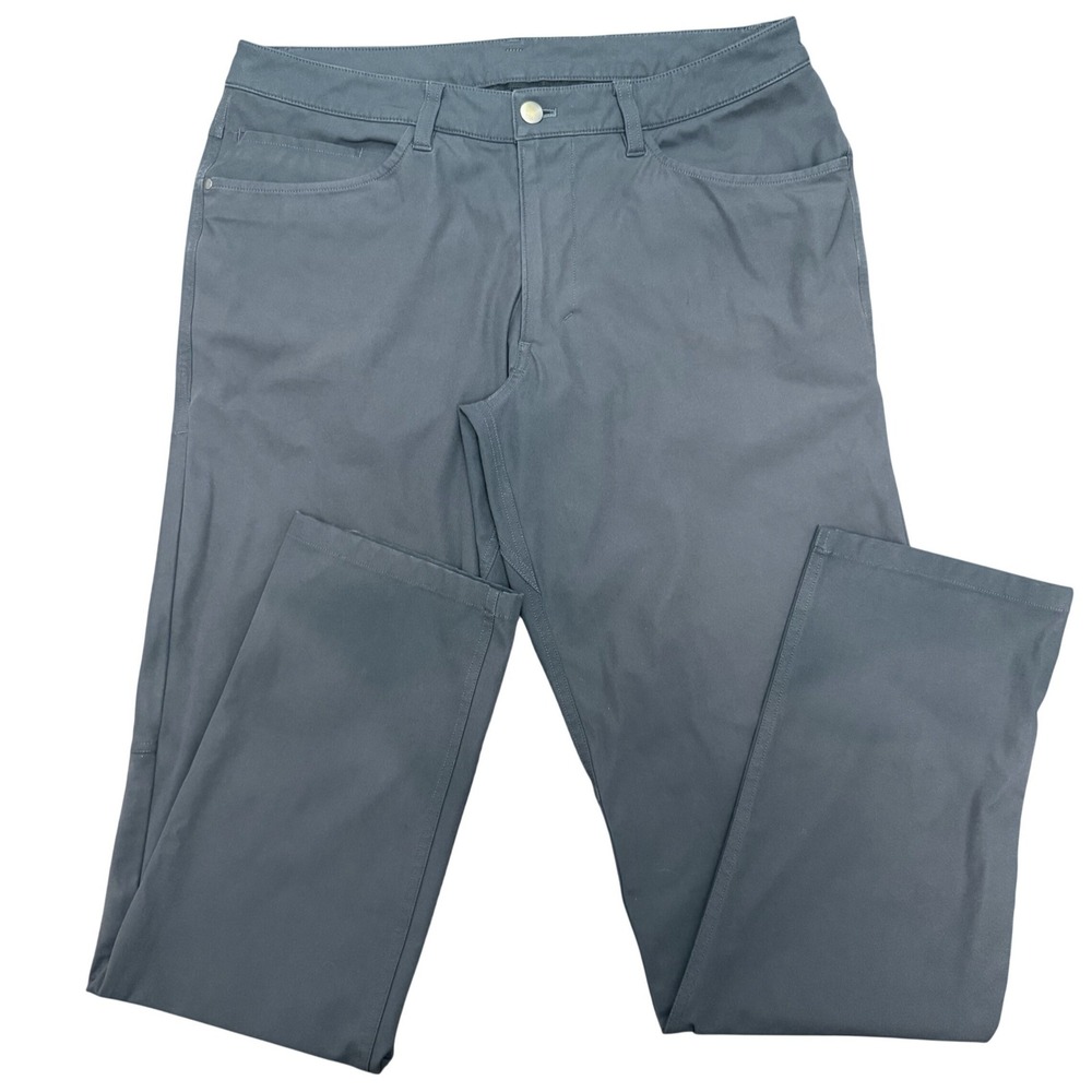 Lululemon ABC Pant Slim Mens 32 Black Warpstreme 5 Pocket Tech‎ Trousers